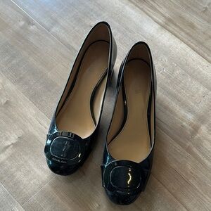 Michael Kors Black Flats with Decorative Buckle
